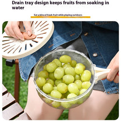 Fruit Drain Basket With Lid Vegetable Washing Bowl Foldable Handle Cleaning Colander Plastic Refrigerator Crisper Kitchen Box Kitchen Gadgets